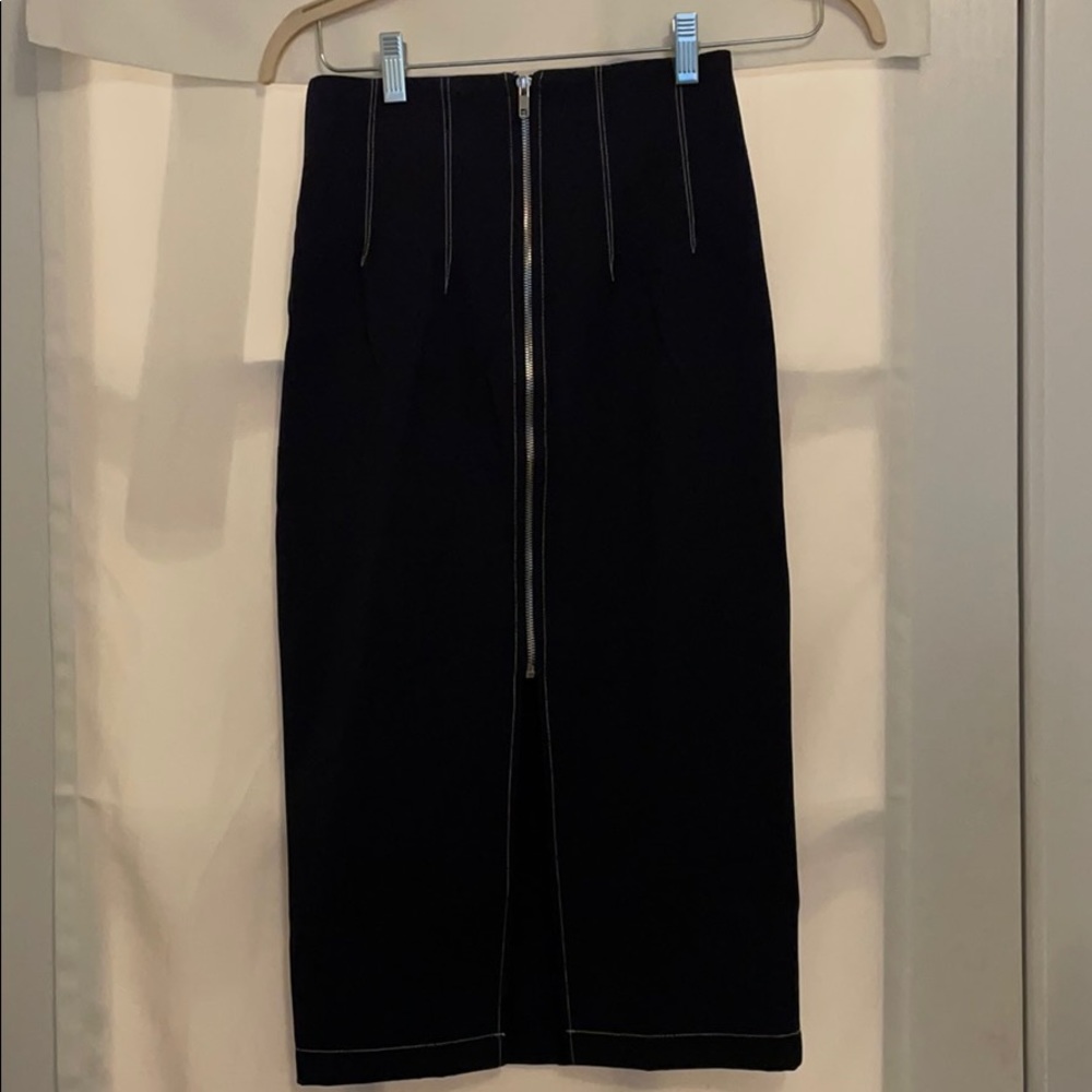 Mid Length Zipped Pencil Skirt